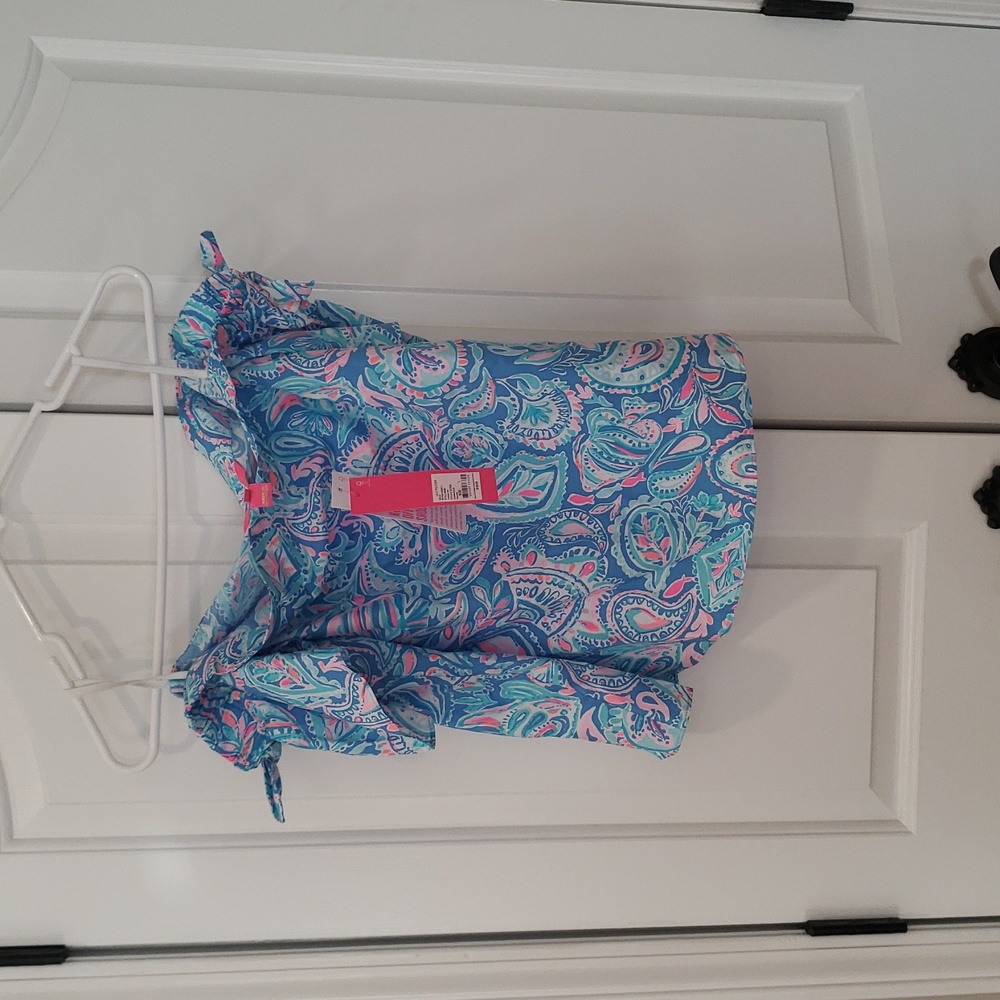NWT Lilly Pulitzer Tamara Top Size Large Fish Kiss